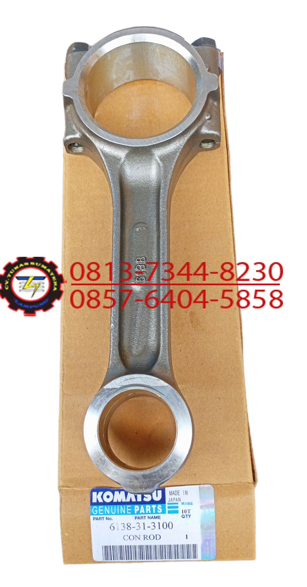 6138-31-3100 Con Rod Piston KOMATSU S6D110 Motor Piston Kolu WA420-1 İş Makinası Yedek Parça