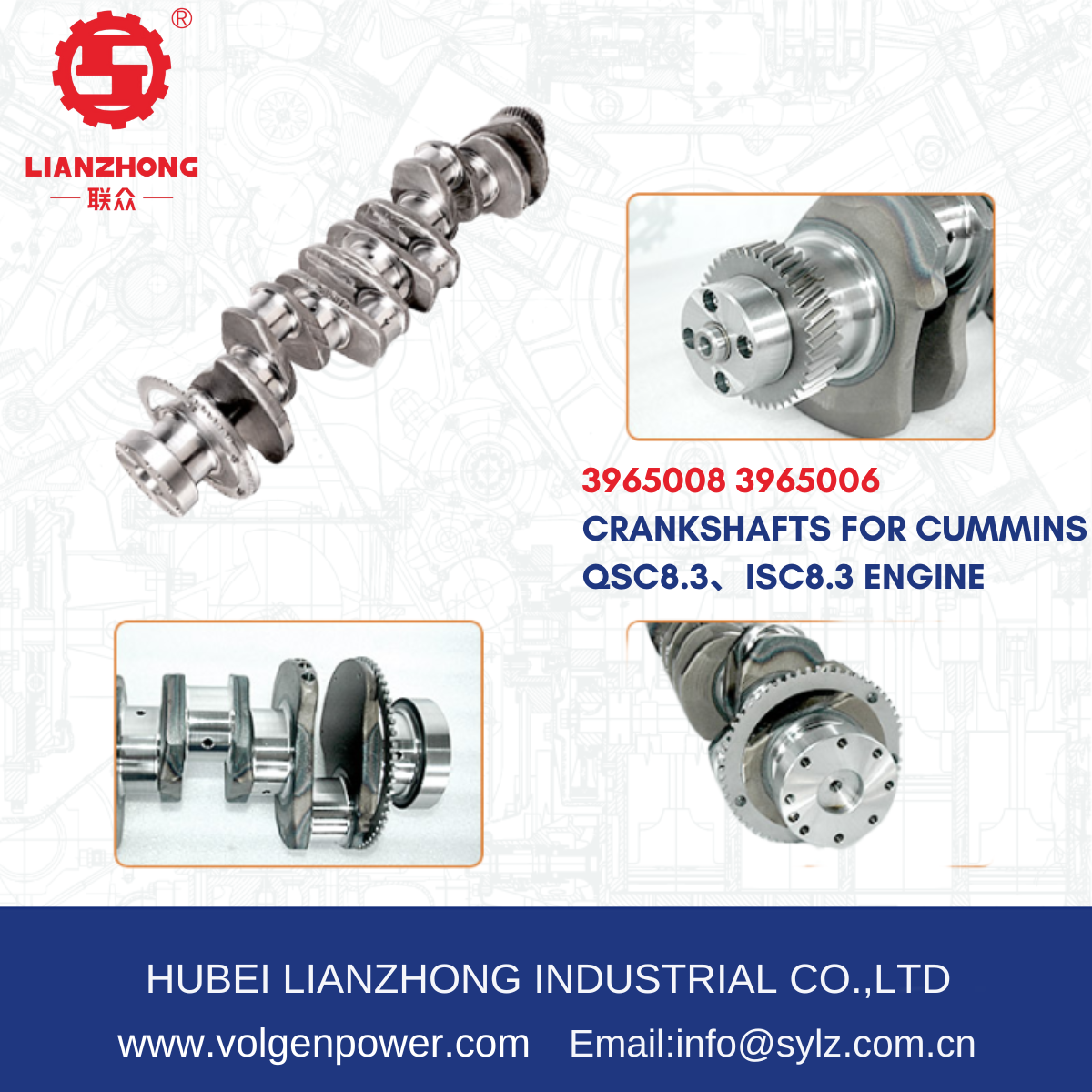 3965006 Crankshaft, Krank Mili QSC8.3 Cummins Motor İş Makinası Yedek Parça