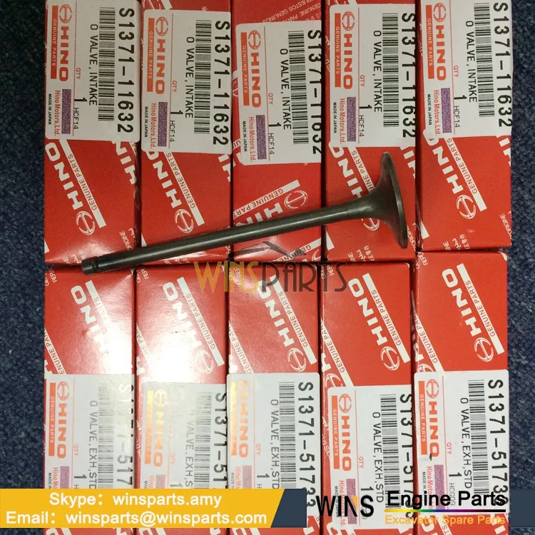 VH137151733A Exhaust Valve, Eksoz Supap HINO J08E Motor İş Makinası Yedek Parça