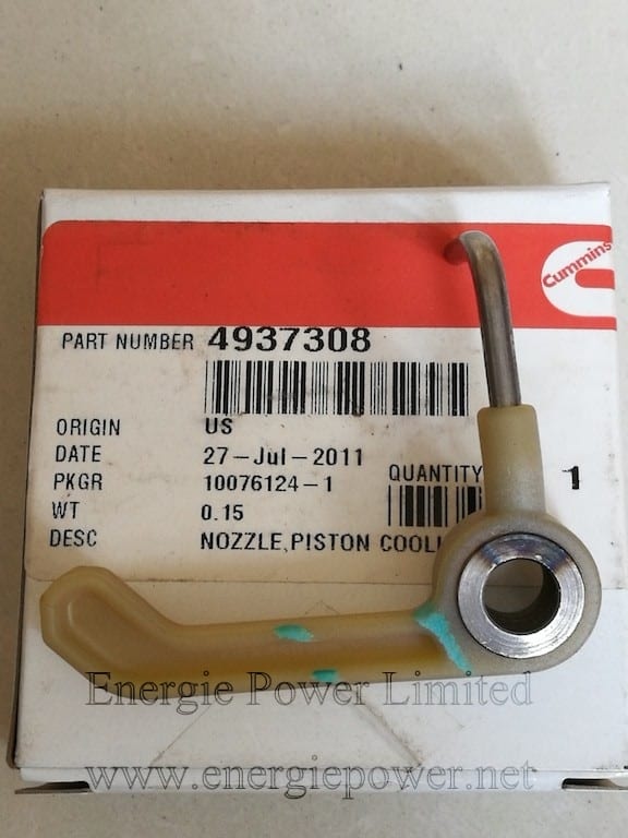 4937308 Nozzle Piston Cooilng Oil  CUMMINS QSB6.7 Motor Pistonu Yağlama Jeti İş Makinası Yedek Parça