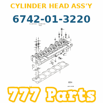 6742-01-3220 Cylinder Head Assy SAA6D114E Komatsu Motor Silindir Kapağı İş Makinası Yedek Parça