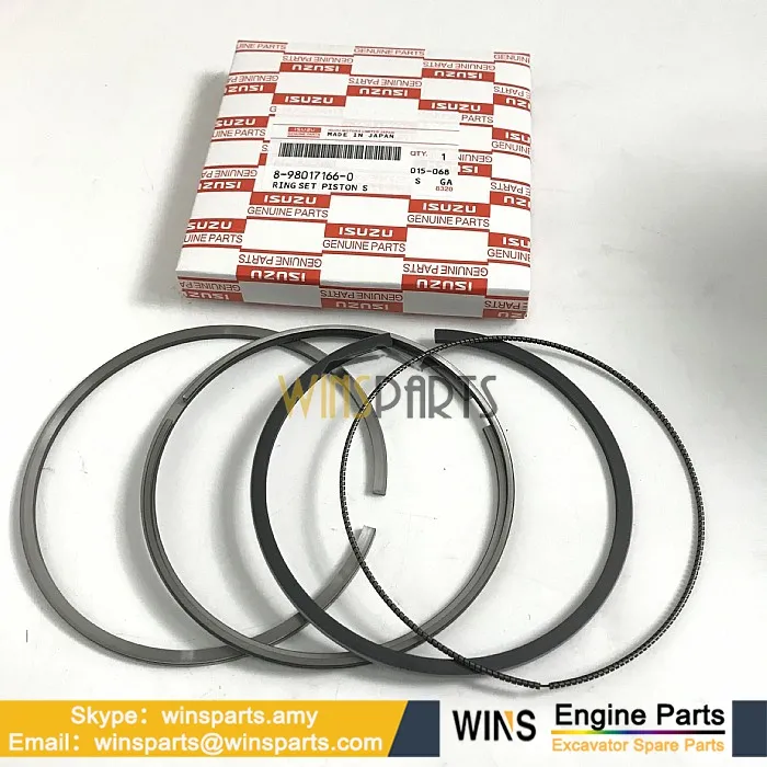 8-98017166-0 Motor Segmanı, Piston Ring Set ISUZU Engine 4HK1, 6HK18980171660 İş Makinası Yedek Parça