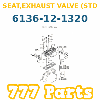 6136-12-1320 Seat Exhaust Valve Std Engine KOMATSU, 6136-12-1320 Eksoz Supap Bagası Std KOMATSU Motor İş Makinası Yedek Parça
