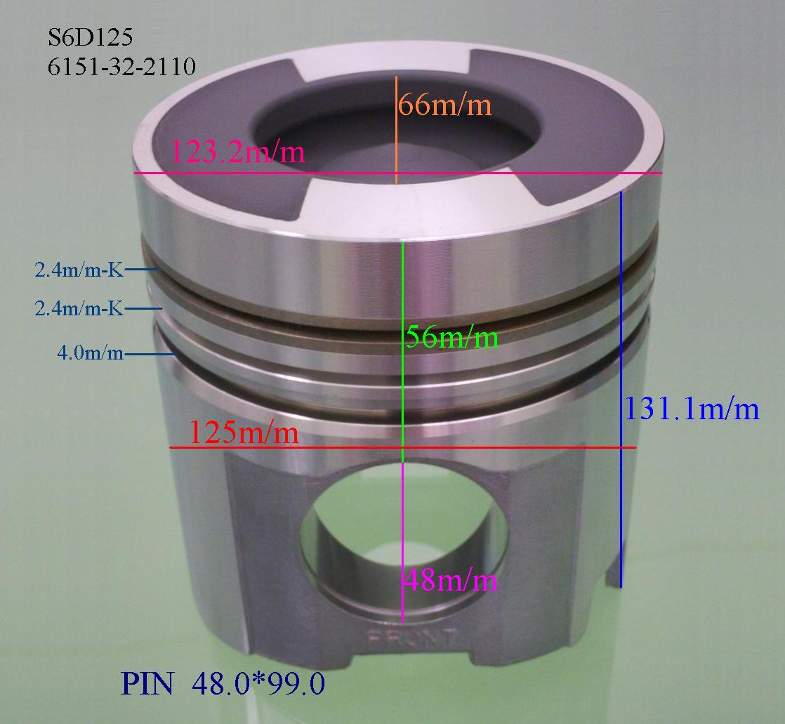 6151-32-2110 Piston Engine S6D125E KOMATSU Motor Pistonu İş Makinası Yedek Parça