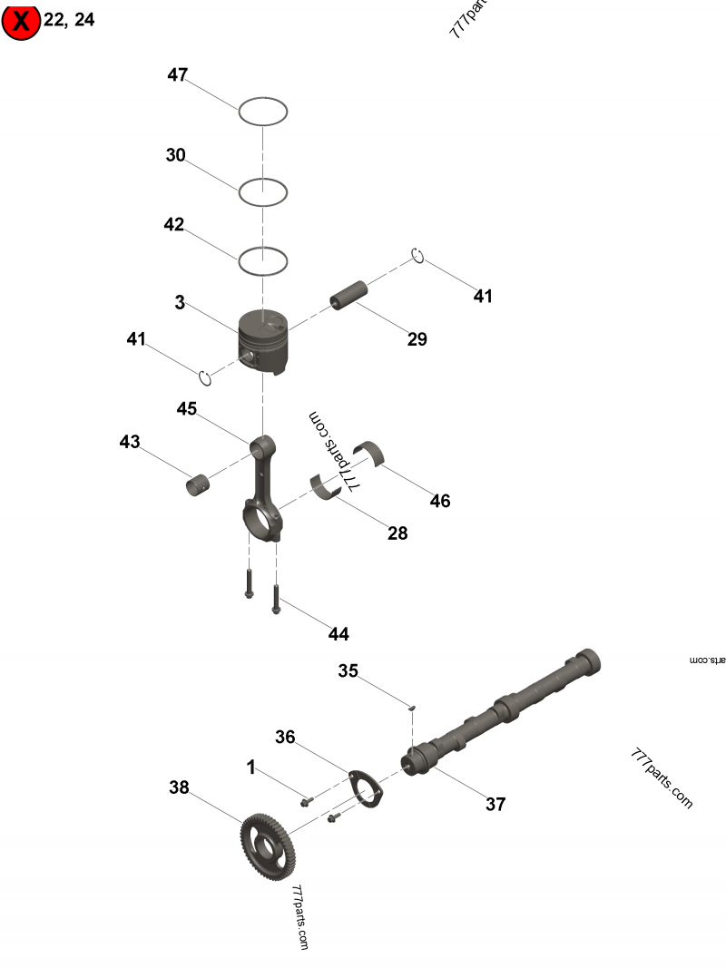 4955576 Piston Std CUMMINS Engine B3.3 Motor İş Makinası Yedek Parça