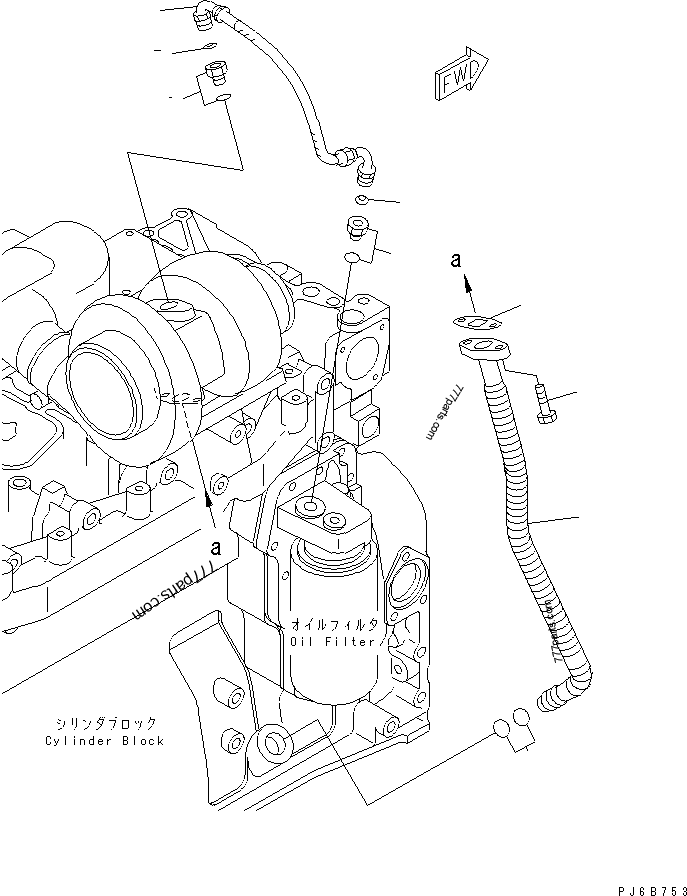 6735-51-8410 Turbo Yağ Borusu SA6D102E KOMATSU Motor İş Makinası Yedek Parça
