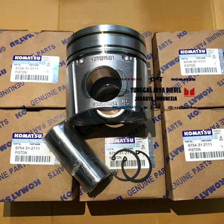 6754-31-2111 Piston + Segman motor SAA4D107 SAA6D107E KOMATSU Engine piston + Ring set İş Makinası Yedek Parça