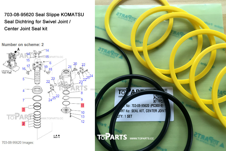 703-08-95620 Keçe Center Joint KOMATSU Swivel Joint Seal İş Makinası Yedek Parça