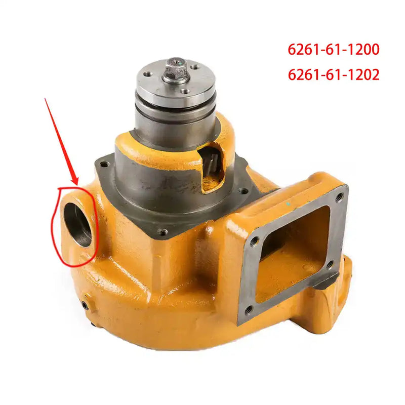 6261-61-1201 Water Pump Engine KOMATSU Motor Devirdaim Su Pompası   İş Makinası Yedek Parça