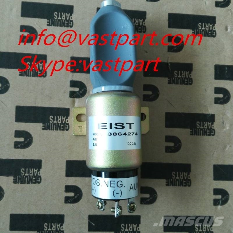 3864274 Motor Stop Selenoidi CUMMINS Engine Fuel Stop Seleoid İş Makinası Yedek Parça