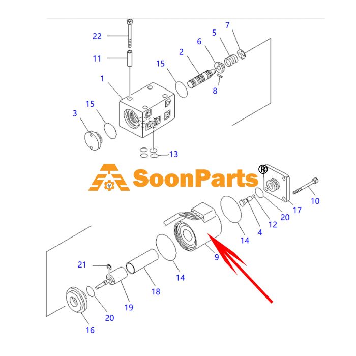 3EA-15-33450 Bobin Şanzıman Valfi KOMATSU Coil Transmision Solenoid İş Makinası Yedek Parça