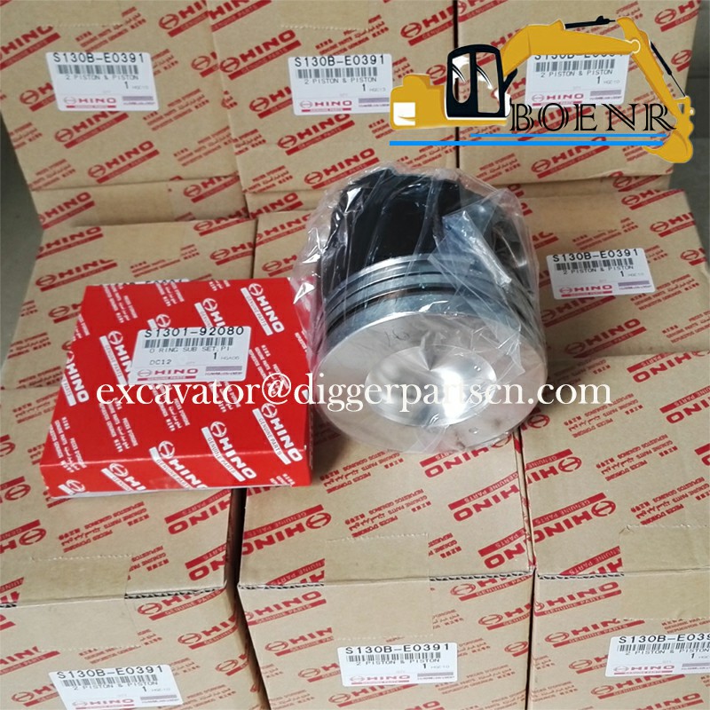 VH130053220A Piston + Ring, Motor Pistonu Sekmanlı HINO J08E Motor İş Makinası Yedek Parça