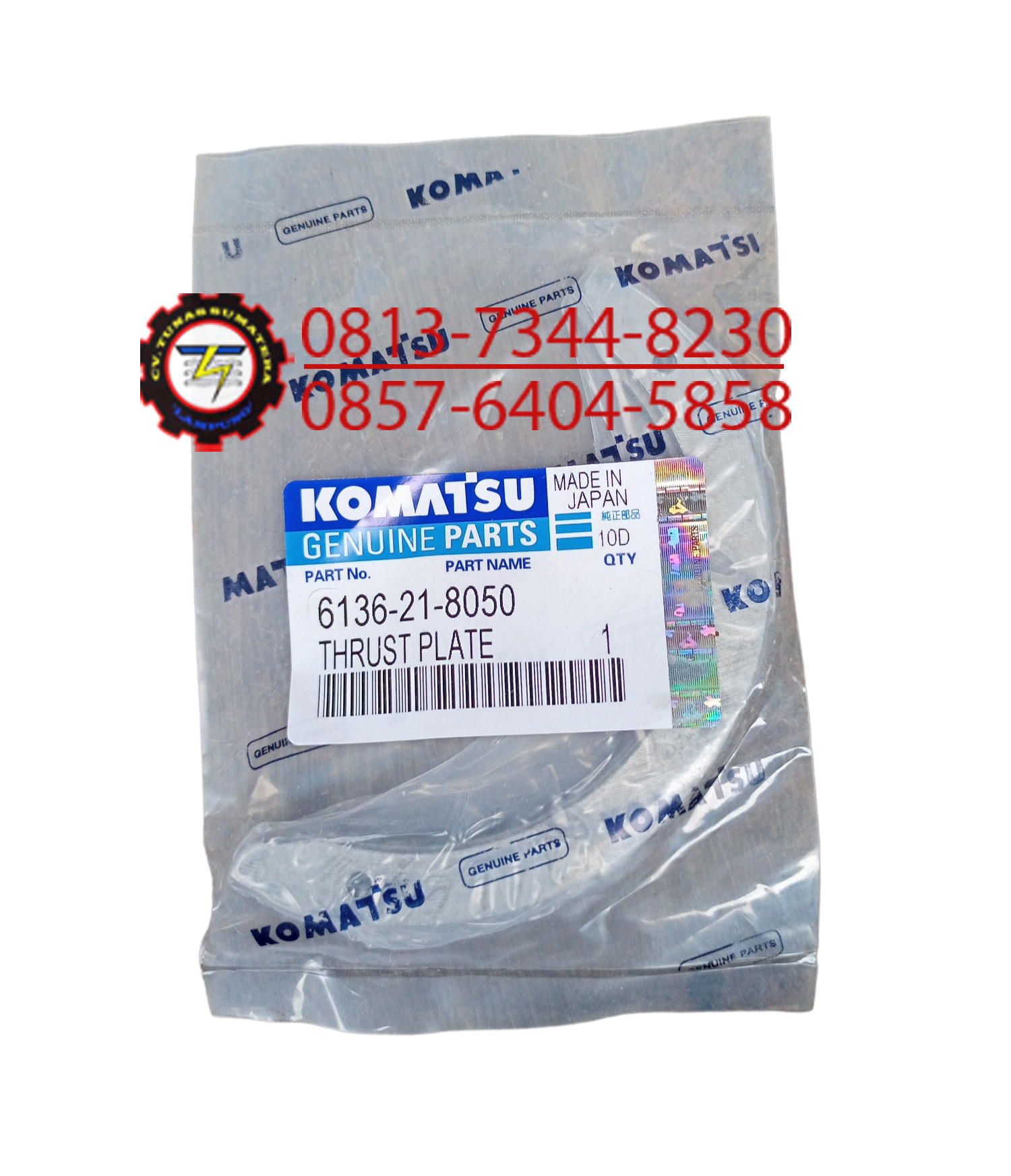 6136-21-8050 Thrust Washer Std. KOMATSU, 6136-21-8050 Gezinti Yatak Std KOMATSU İş Makinası Yedek Parça