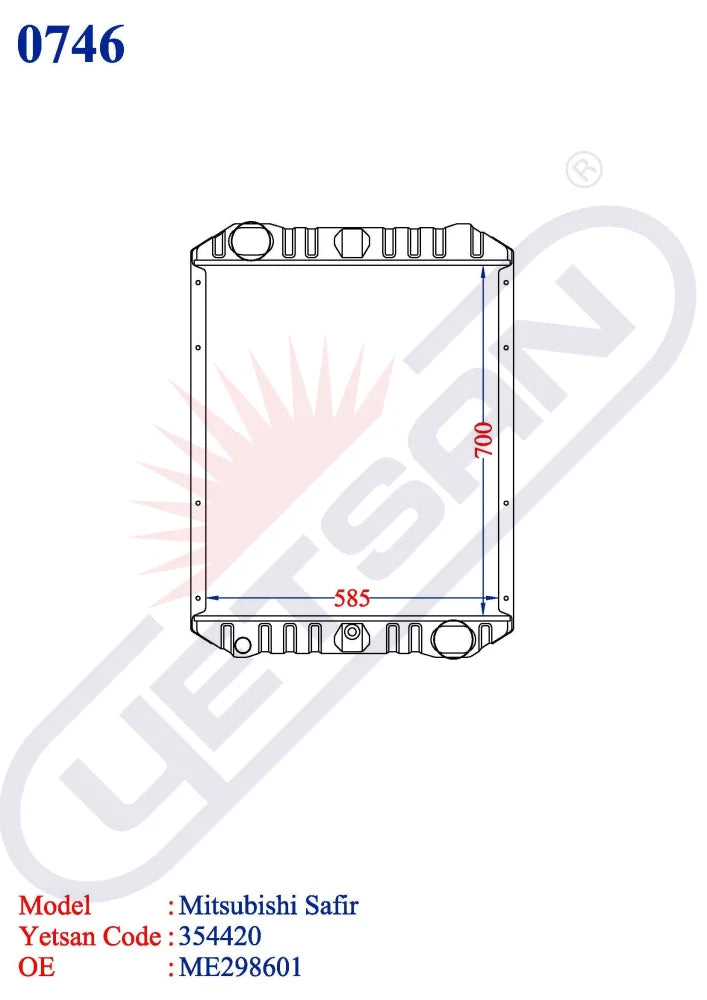 ME298602 Intercooller Radiator MITSUBISHI MS827 Safir Otobüs İntercooller Radyatörü İş Makinası Yedek Parça