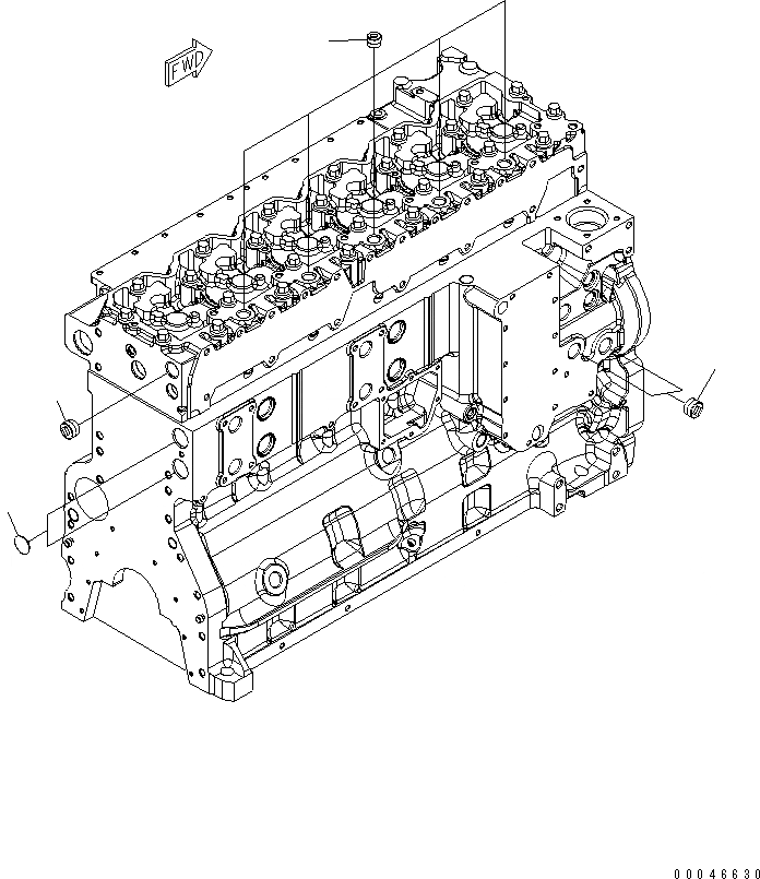 6742-01-1380 Plug Head SAA6D114E Komatsu Motor Su Tapası Silindir Blok İş Makinası Yedek Parça