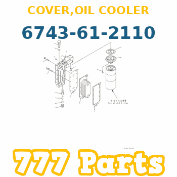 6743-61-2110 Cover Oil Cooller, Motor Yağ Soğutucu Kapağı SAA6D114E KOMATSU İş Makinası Yedek Parça